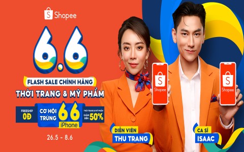 Shopee 6.6 Flash Sale Chính Hãng gia tăng ưu đãi và miễn phí vận chuyển toàn sàn