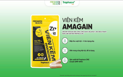 Viên Kẽm Amagain - ứng dụng công nghệ Chelamax® ZinC Bisglycinate "chuẩn Mỹ" nay đã được sản xuất tại Việt Nam