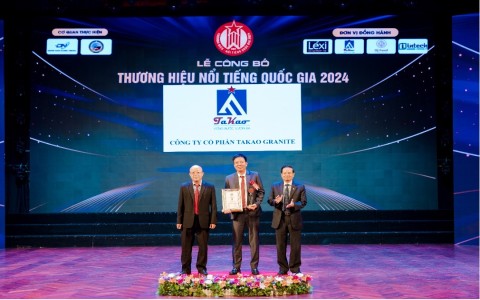 Công ty cổ phần Takao vinh dự nhận TOP5 thương hiệu nổi tiếng Quốc gia 2024