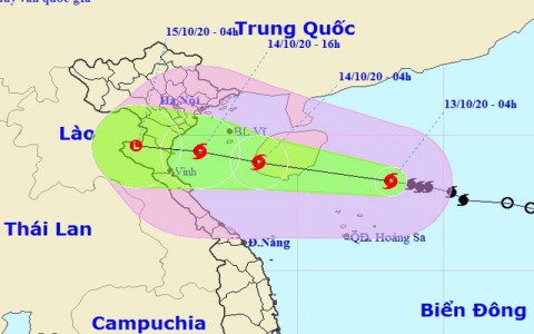 Bão số 7 đang di chuyển vào Vịnh Bắc Bộ