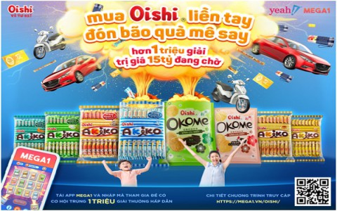 Bùng nổ khuyến mãi cuối năm với siêu bão quà tặng 15 tỷ từ Mega1 và Oishi