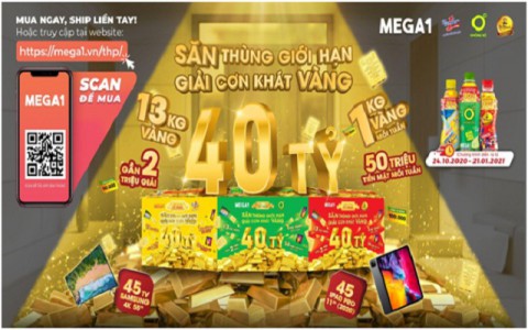 Mega1 chính thức trao 1kg vàng cho “tỷ phú” thứ 2 của chương trình “săn thùng giới hạn”