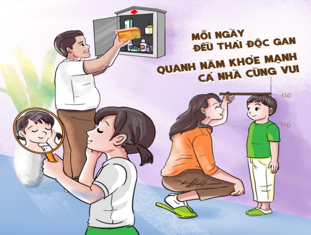 Bộ tranh cổ động chăm sóc sức khỏe lá gan